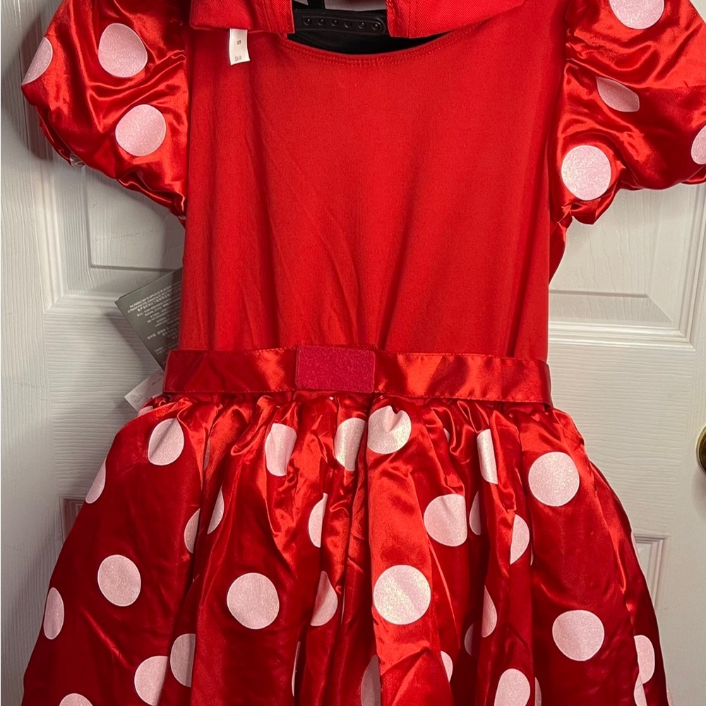 NWT Disney Store Minnie dress/costume with Disney Store Hat. Girls 11/12.